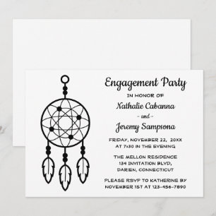 Boho Engagement Party Dreamcatcher Wedding Tribal Invitation