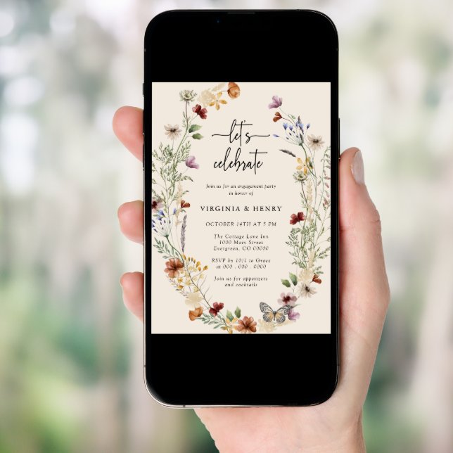 Boho Engagement Party Invitation (Front Digital)