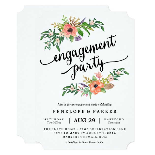 Boho Engagement Party Invitation