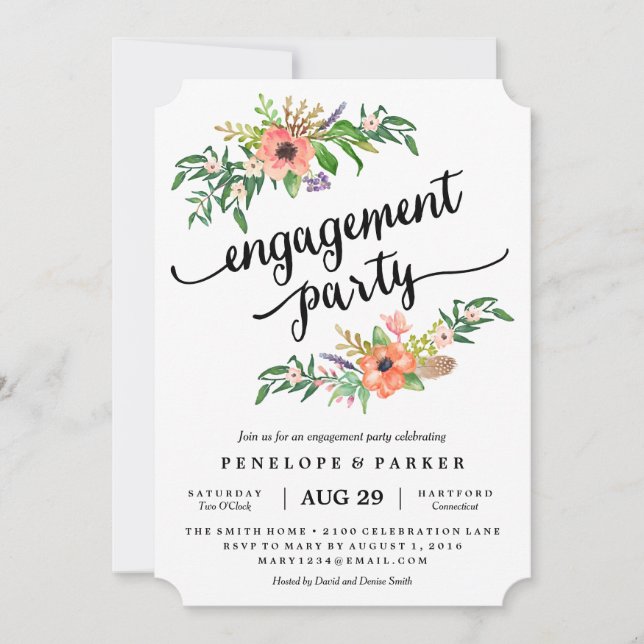 Boho Engagement Party Invitation (Front)