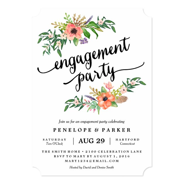 Boho Engagement Party Invitation