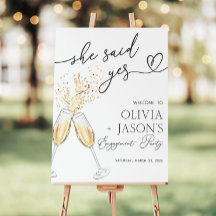 Boho Engagement Party Welcome Sign, Champagne Enga