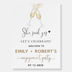 Boho Engagement Party Welcome Sign, Engagement  Foam Board