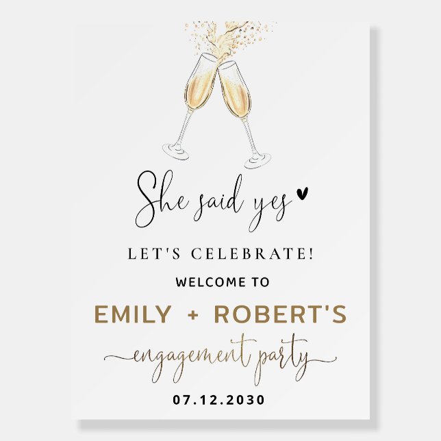 Boho Engagement Party Welcome Sign, Engagement  Foam Board (Front)