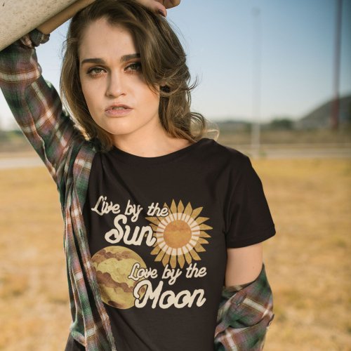 Boho esthetic sun moon  T_Shirt