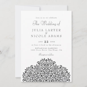 Boho Ethnic Botanical Accent Wedding Invitation