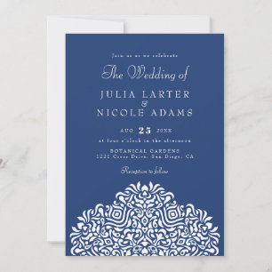Boho Ethnic Botanical Accent Wedding Invitation