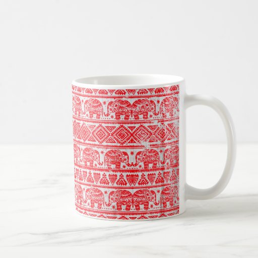 Boho ethnic elephant pattern coffee mug