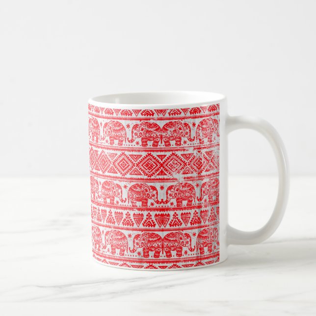 Boho ethnic elephant pattern coffee mug (Right)