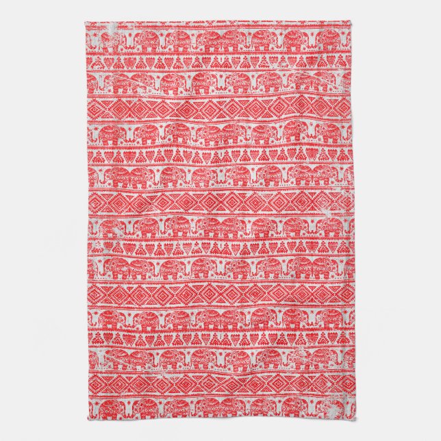 Boho ethnic elephant pattern towel (Vertical)
