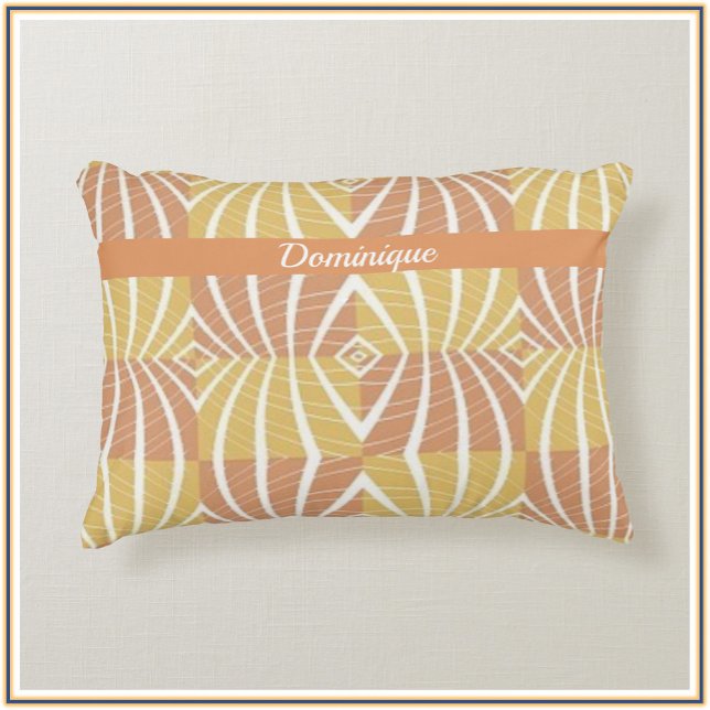 Boho Ethnic Gold and White Tribal Pattern  Accent Pillow (Creator Uploaded)