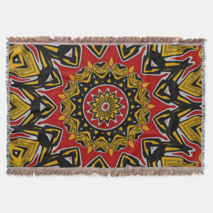 Boho Ethnic-Inspired Mosaic Mandala Art Throw Blanket