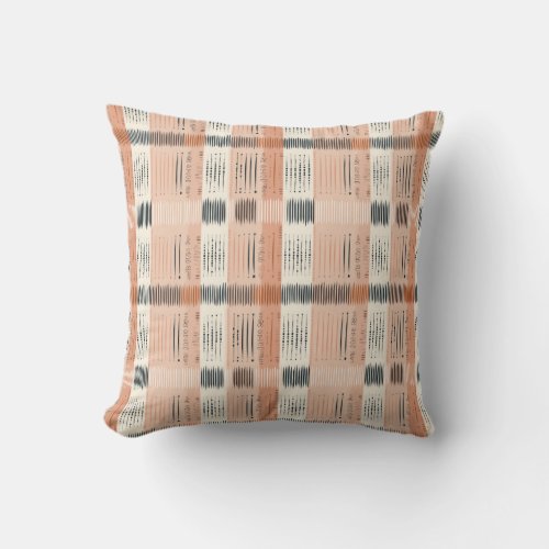 Boho ethnic native Indian navy and blush pillow