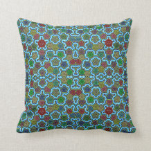 Boho ethnic psychedelic pattern throw pillow