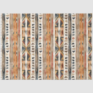 Boho ethnicl trubal design earthy colors tissue paper