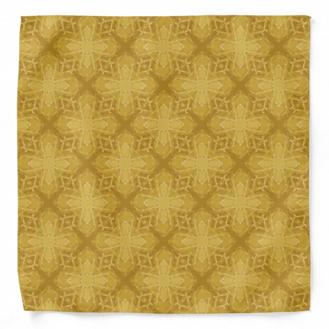 Boho Ethno Mustard Yellow Ocher Beige Gold Bandana (Front)
