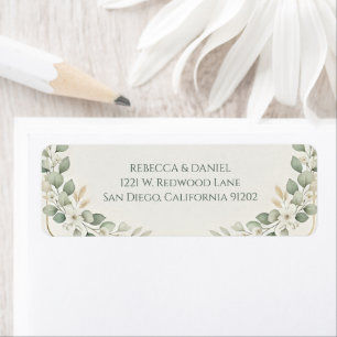 Boho Eucalyptus Green Baby Shower Return Address Label
