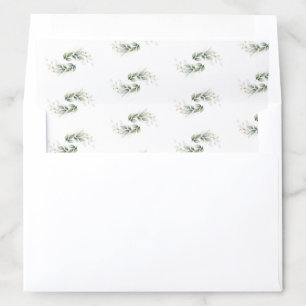 Boho eucalyptus greenery foliage gold oval arch envelope liner