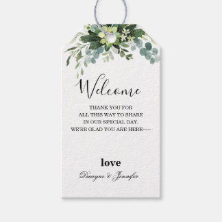 Boho Eucalyptus Greenery Summer Wedding Gift Tags