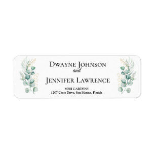 Boho Eucalyptus Greenery Summer Wedding Label