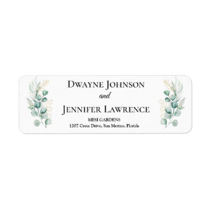 Boho Eucalyptus Greenery Summer Wedding Label