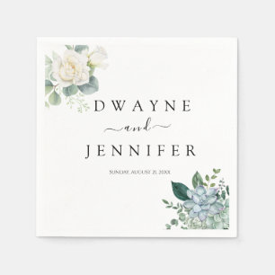 Boho Eucalyptus Greenery Summer Wedding Napkins