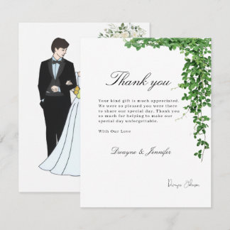 Boho Eucalyptus Greenery Summer Wedding Note Card