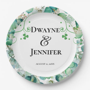 Boho Eucalyptus Greenery Summer Wedding Paper Plates
