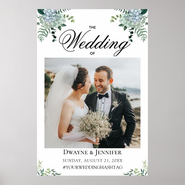 Boho Eucalyptus Greenery Summer Wedding Poster (Front)
