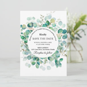 Boho Eucalyptus Greenery Summer Wedding Save The Date