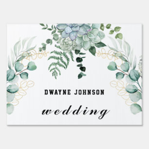 Boho Eucalyptus Greenery Summer Wedding Sign