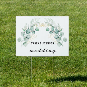 Boho Eucalyptus Greenery Summer Wedding Sign