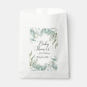 BOHO Eucalyptus Greenery Watercolor Baby Shower Favor Bag