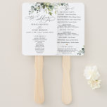 Boho Eucalyptus Greenery Wedding Ceremony Program Hand Fan<br><div class="desc">Designed to coordinate with our Boho Greenery wedding collection,  this customizable Ceremony Program features watercolor eucalyptus branches with a classy serif font & elegant calligraphy text graphics. Matching items available.</div>