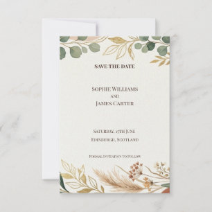 Boho Eucalyptus Save The Date Card
