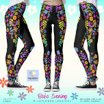 Boho Evening Wildflower Leggings<br><div class="desc">A charming boho wildflower design on excellent quality leggings. Featuring a multi-colour hand painted flower pattern, these pretty boho wildflower leggings are a cheerful addition to your day. These black and multicolor floral pattern leggings are ideal for a trip to the beach or the yoga studio - (this item shown...</div>