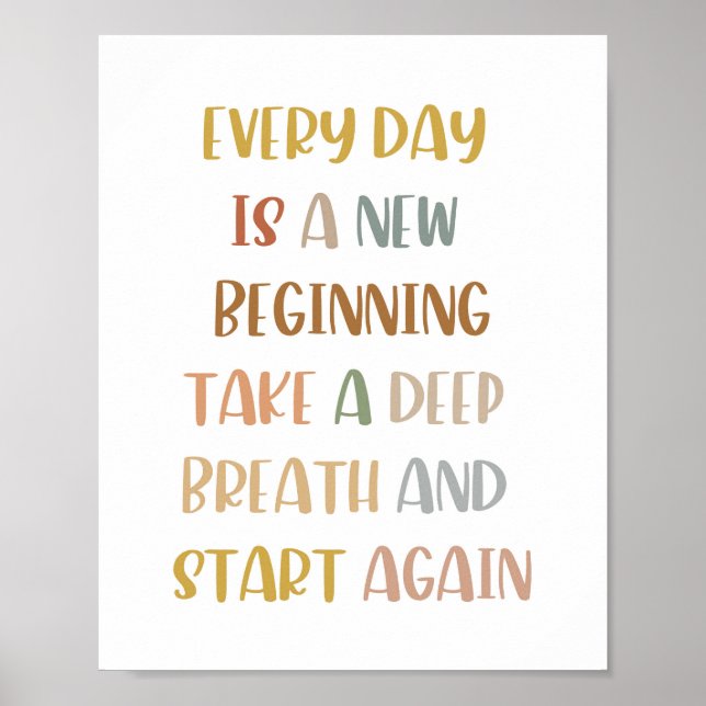 Boho Every Day Is A New Beginning Poster (Front)