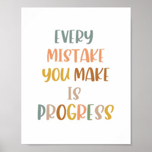 Boho every mistake you make is progress Poster