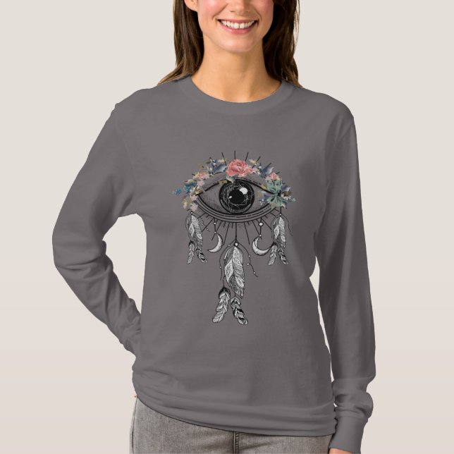 Boho Evil Eye Dreamcatcher Long Sleeve Shirt  (Front)