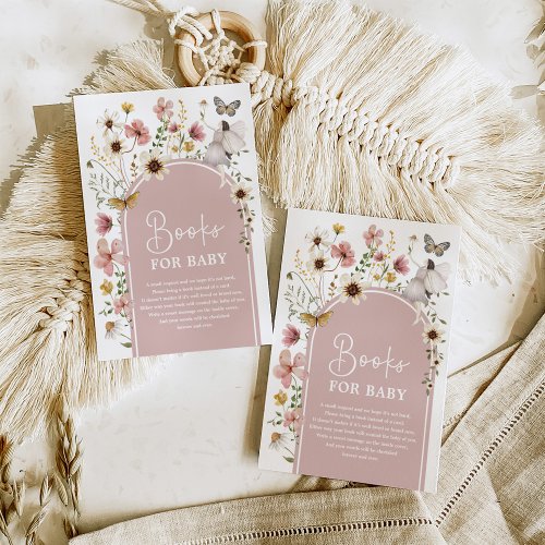 Boho Fairy Blush Wildflower Books for Baby Girl Enclosure Card