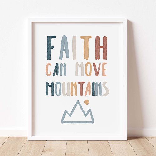 Boho Faith can move your mountains poster