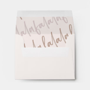 Boho Falala Script Pink & Brown Christmas Trees Envelope