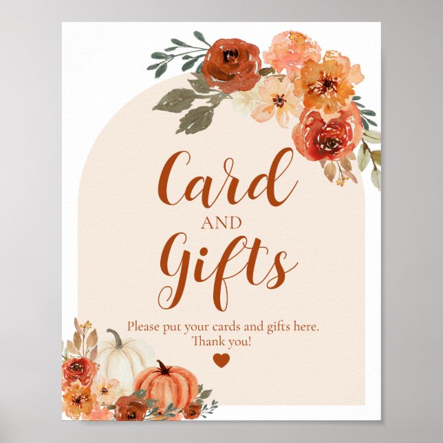 Boho Fall A Little Pumpkin Autumn Cards and Gifts Poster (Front)