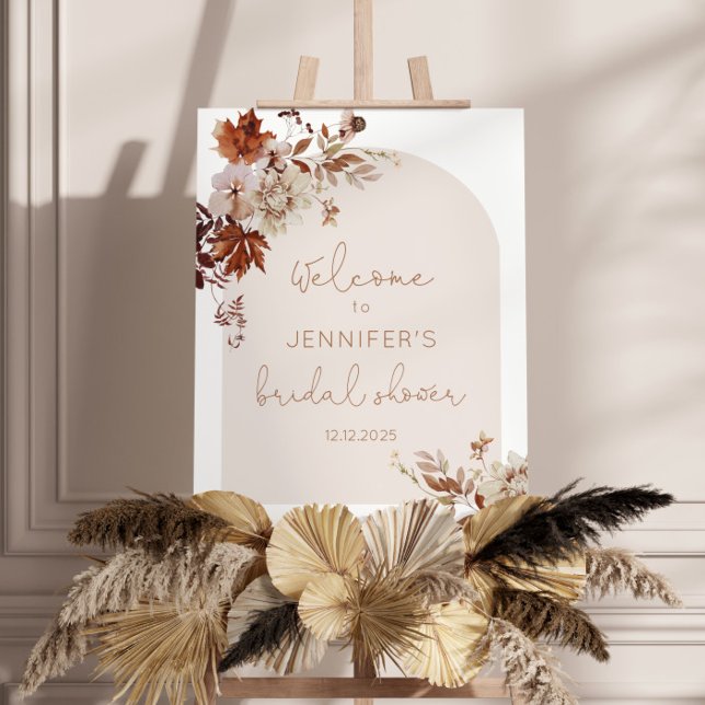 Boho Fall arch bridal shower welcome sign (Creator Uploaded)
