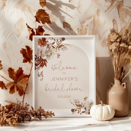 Boho Fall arch bridal shower welcome sign