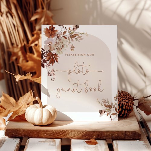 Boho fall arch photo Guest book Poster