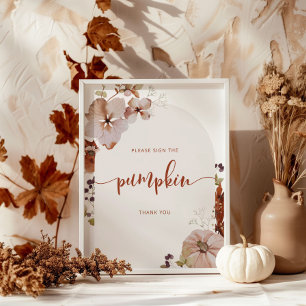 Boho fall arch Please sign the pumpkin sign