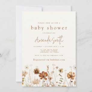 Boho Fall Baby Shower Invitation