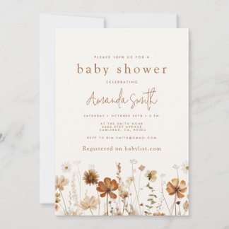 Boho Fall Baby Shower Invitation