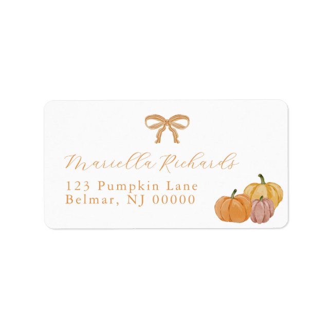Boho Fall Baby Shower Return Address Label (Front)